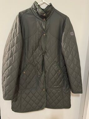 Eddie Bauer Quilted Olive Green Women's Coat